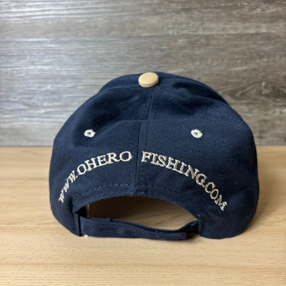 Vintage Ohero Fishing Hat Cap Strap Back Blue Fishing Is Good Mens